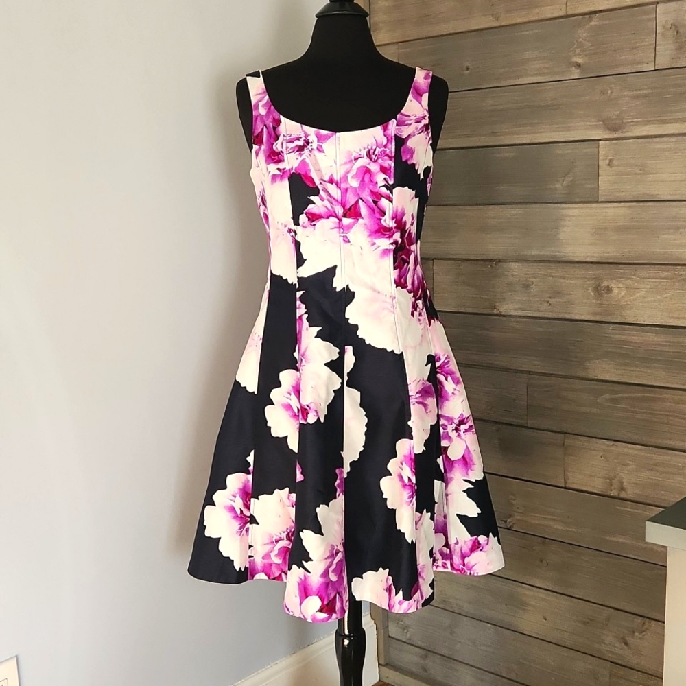 Gorgeous Princess Dark Blue & Purple Floral A-Line Dress | Sleeveless | Size 10